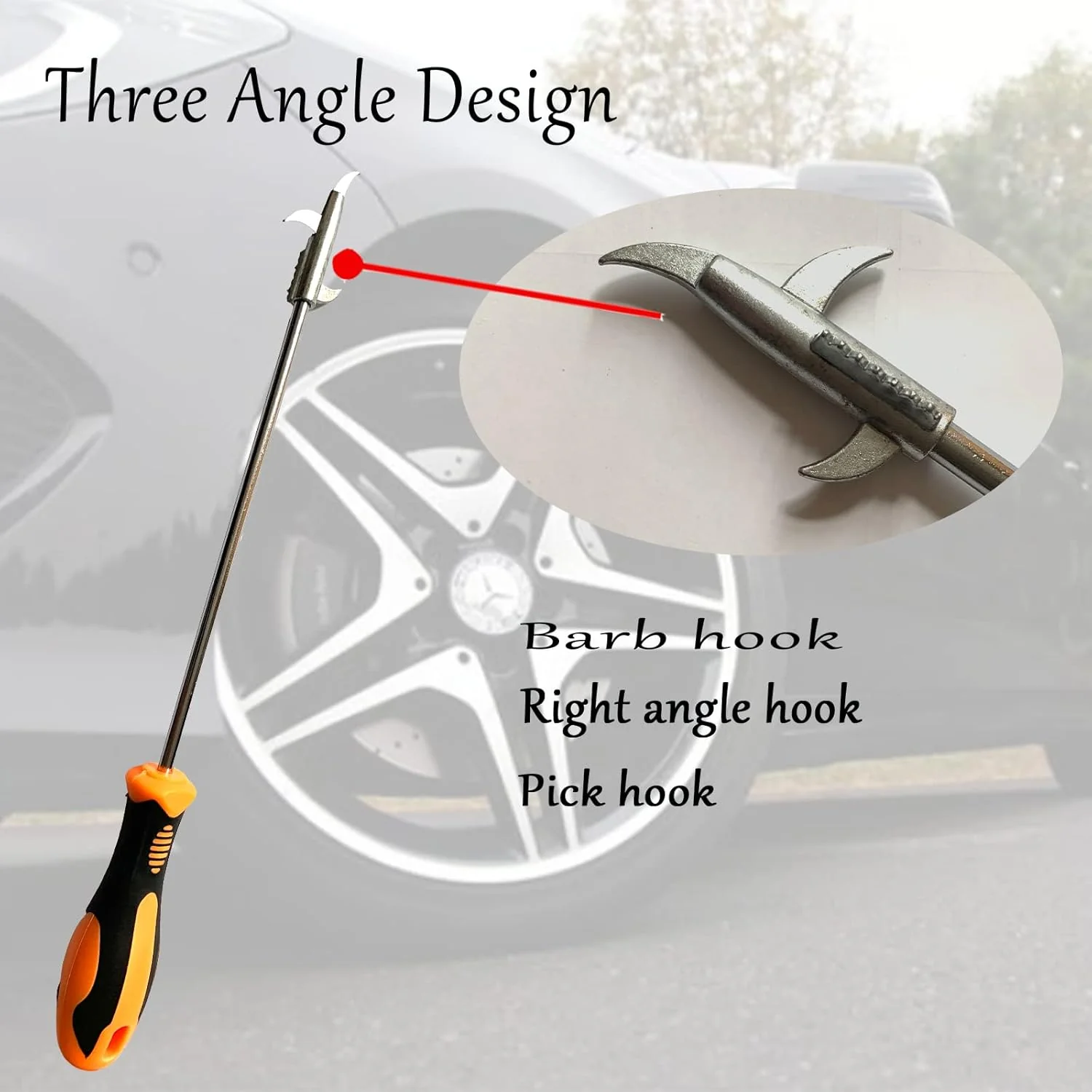 Multifunctional Stainless Steel Tire Stone Removal & Wheel Cleaning Tool - Image 3
